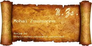 Mohai Zsuzsanna névjegykártya